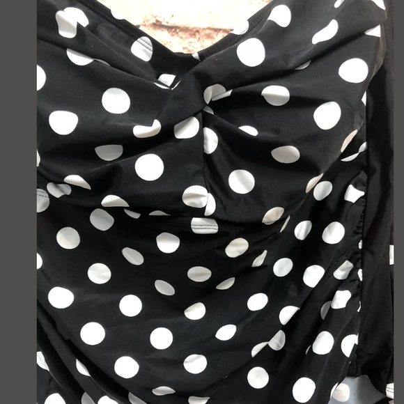 Camellias Polka Dot Swimsuit One Piece XXXL 3X - Picture 3 of 8